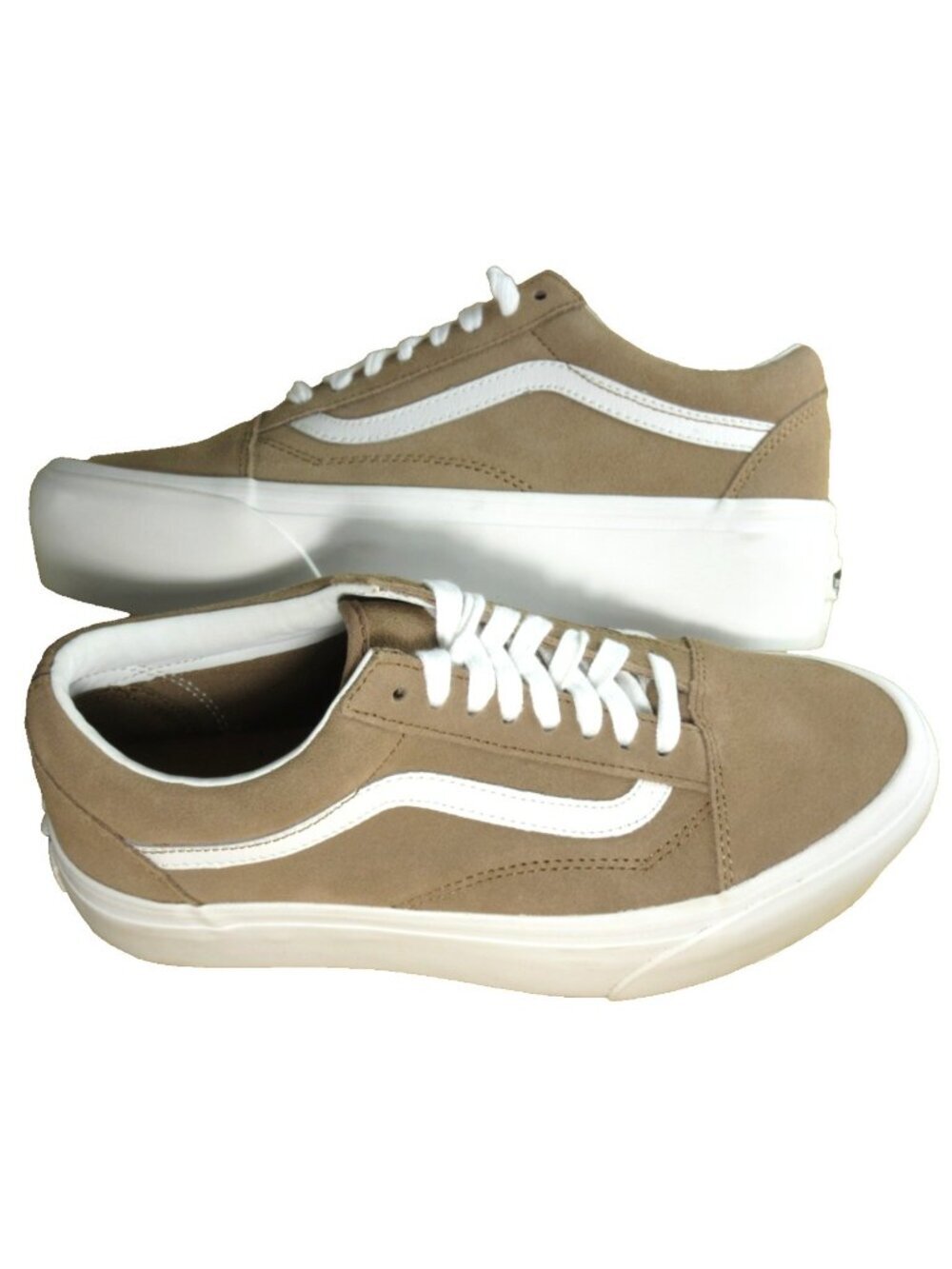 Vans Women's Old Skool Stackform Suede Burro True White Platform Shoes Sizes NIB - Picture 4 of 7